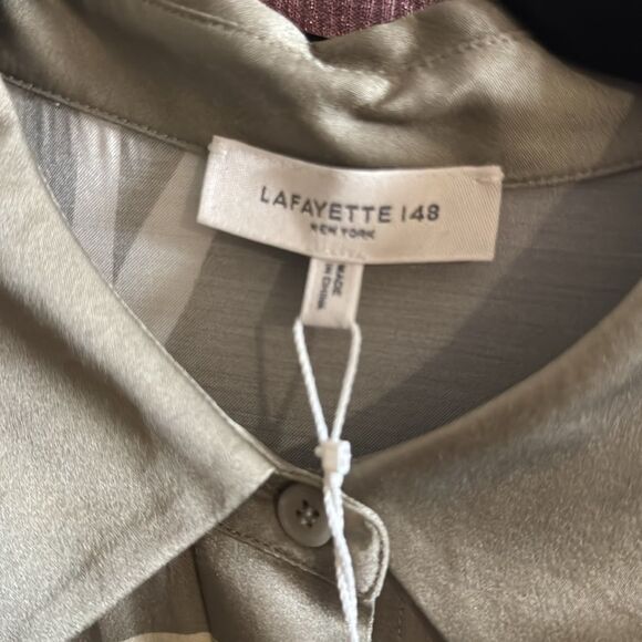 NWT 895.00 Lafayette 148 New York Tess Blouse Size Large - Picture 6 of 6